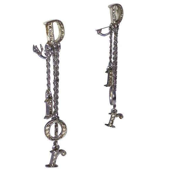 Dior | Jewelry | Christian Dior Monogram Dangle Signature Rhineston ...